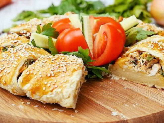 Рецепт пирога с курицей и грибами