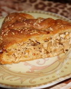 Пирог с мясом на бисквитном тесте