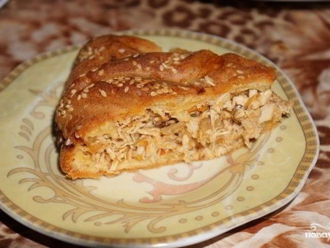 Рецепт пирога с мясом на бисквитном тесте