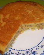 Пирог с мясом на сковороде