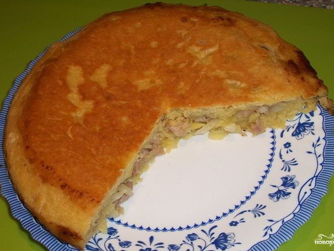 Рецепт пирога с мясом на сковороде
