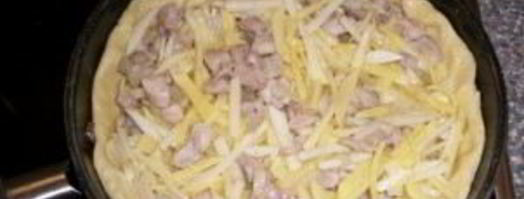 пирог с мясом на сковороде. Шаг 5