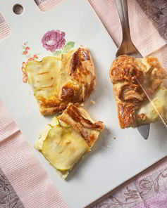 Пирог с творогом и яблоками