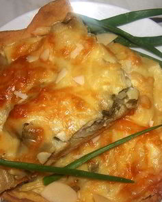 Рыбный открытый пирог