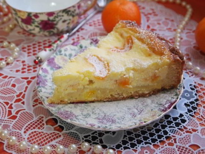 Рецепт творожного пирога с мандаринами