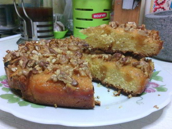 Рецепт тыквенного пирога с лимонной заливкой и орехами