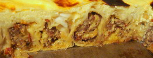 заливной пирог-улитка с мясом и сыром. Шаг 6