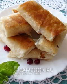 Пирожки из лаваша с творогом