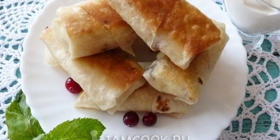 Пирожки из лаваша с творогом