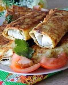 Пирожки из лаваша с зеленым луком и яйцом