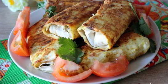 Пирожки из лаваша с зеленым луком и яйцом