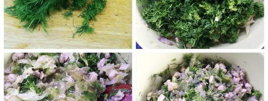 пирожки из сырного теста с капустой и вишней. Шаг 4