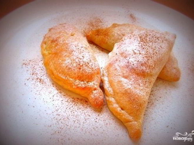 Рецепт пирожков из творожного теста с яблоками