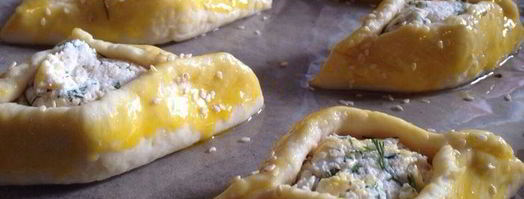 пирожки с сыром и зеленью лодочки. Шаг 9