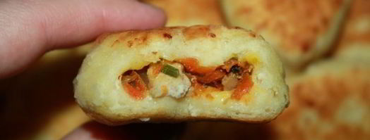 творожные пирожки с рубленой курицей. Шаг 9