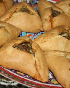 Эчпочмаки на бездрожжевом тесте с сочной начинкой из говядины и кабачка