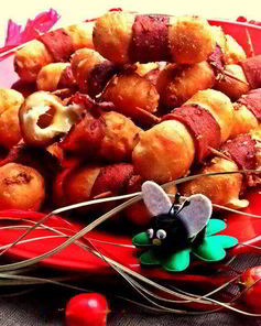 Закусочные пирожки с сыром и ветчиной Муравьи