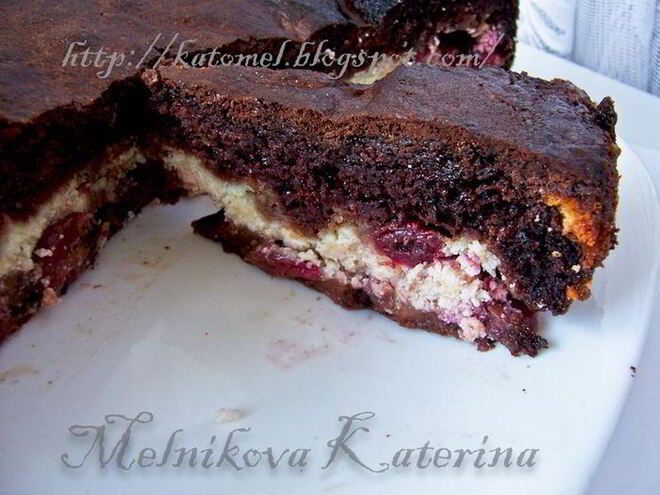 Рецепт брауни с творожно-вишневой начинкой