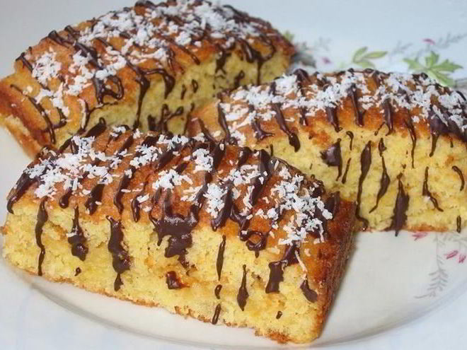 Рецепт кокосового пирожного с шоколадом и повидлом