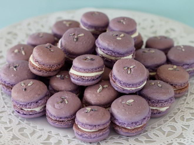 Рецепт лавандовых пирожных макарон