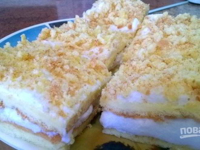 Рецепт лимонного пирожного с белковым кремом