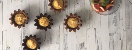 песочные корзиночки с фруктами пирожные. Шаг 14