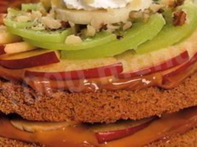 Рецепт пирожного башенки со сгущенным молоком и фруктами
