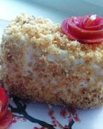 Пирожное с карамелизированными овсяными хлопьями