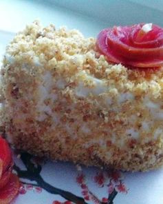 Пирожное с карамелизированными овсяными хлопьями