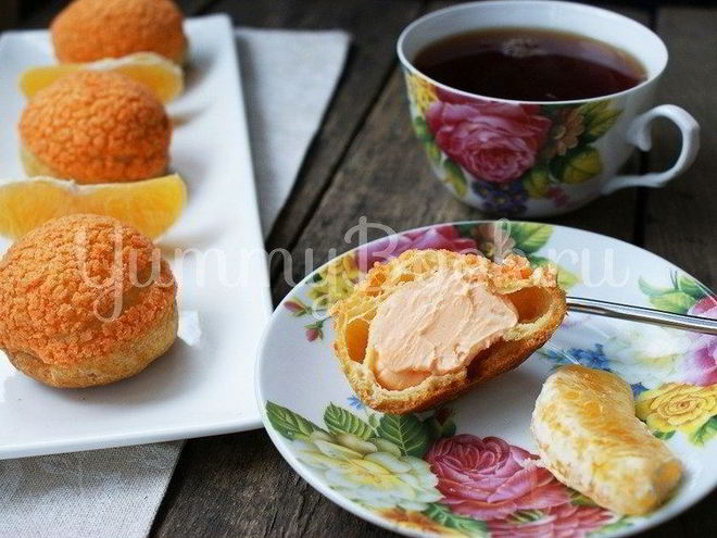 Рецепт пирожных шу с апельсиново-творожной начинкой