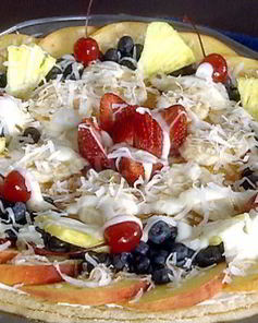 Фруктовая сладкая пицца с фруктами