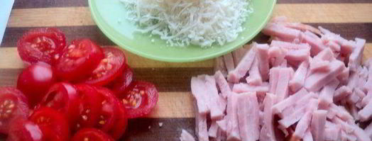 мини-пицца с грибами и ветчиной. Шаг 2