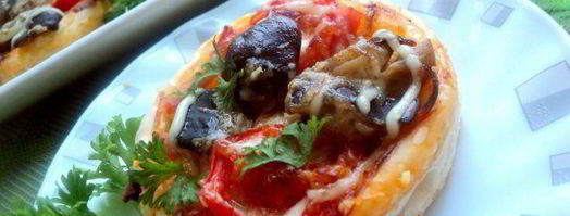 мини-пицца с грибами и ветчиной. Шаг 9