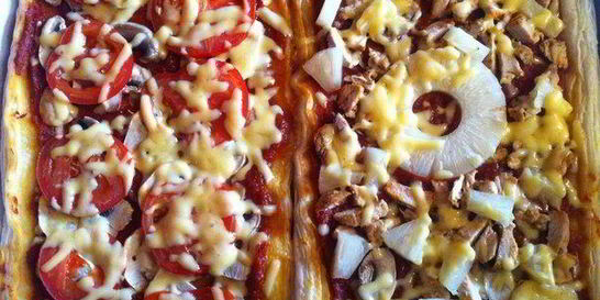 Пицца из слоеного теста