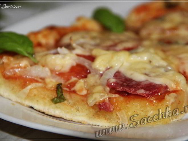 Рецепт пиццы-минутки