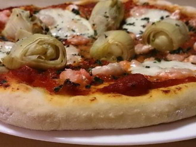 Рецепт пиццы посейдон с артишоками и креветками