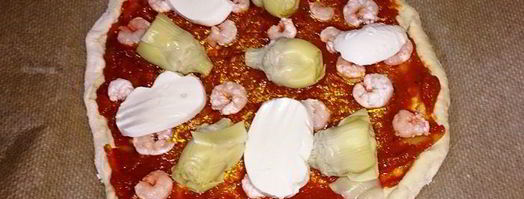 пицца посейдон с артишоками и креветками. Шаг 5