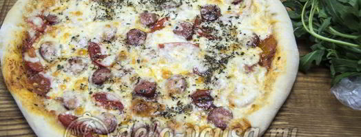 пицца с сосисками и помидорами. Шаг 10