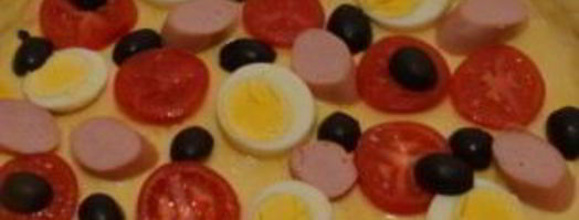 пицца с сосиской и помидорами. Шаг 8