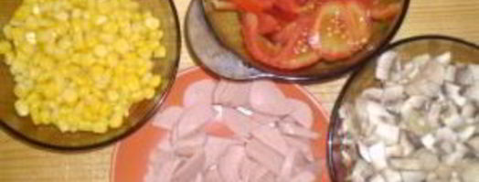 пицца с вешенками и кукурузой. Шаг 2