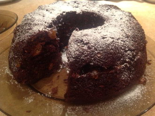 Рецепт постной коврижки с миндалем, изюмом и черносливом