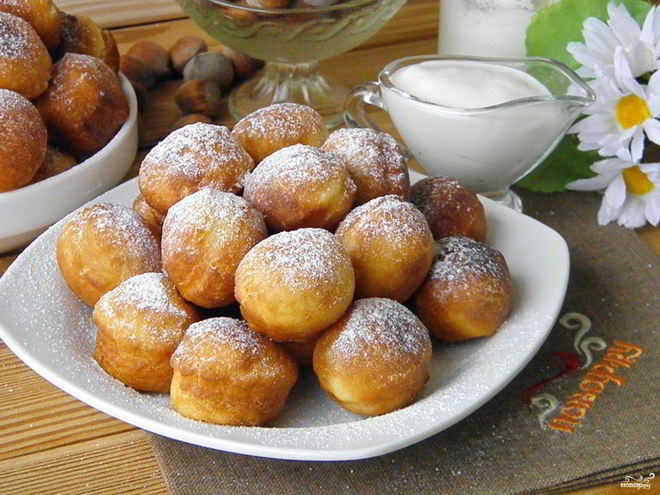 Рецепт пышек на кефире, жаренные на сковороде