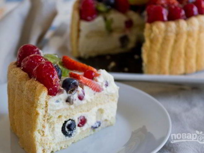Рецепт бисквитной шарлотки