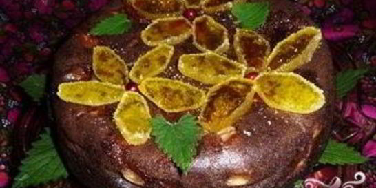 Шарлотка с какао и яблоками