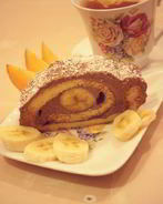 Шоколадно-банановый рулет