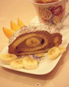 Шоколадно-банановый рулет