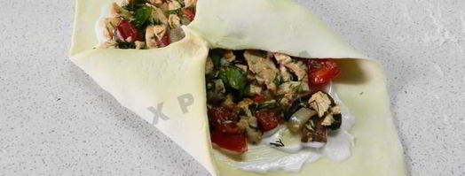 слоеные конвертики с курицей и грибами. Шаг 12