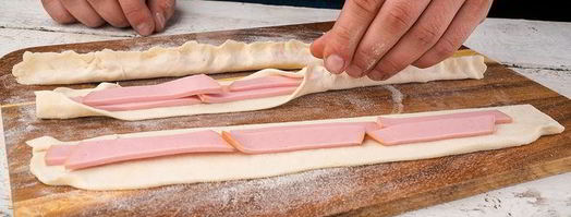 слойки с колбасой. Шаг 4