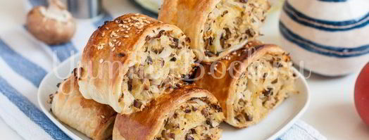 слойки с квашеной капустой и грибами. Шаг 10