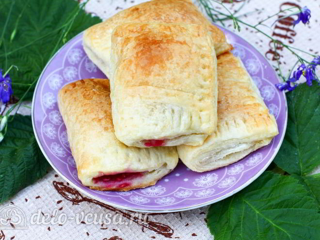 Рецепт слоек с малиной